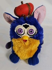 2000 Blue Furby Your Royal Majesty King 70794 PURPLE Eyes No Cape - Tested