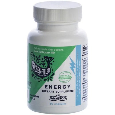 Greenfilled Energy Supplement TetraSOD Multivitamin 30 Ct, Exp 12/26