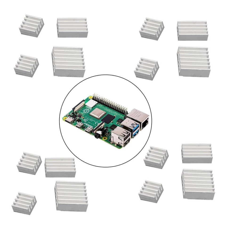 16 Heat Sink Cooling Dissipateur Radiateur Thermique Adhésif Pour Raspberry/Pi 4 - Photo 2/4