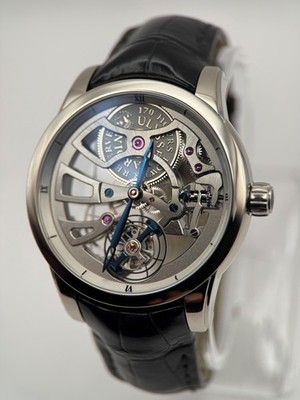 Ulysse Nardin Classico Skeleton Tourbillon 18K White Gold Men's Watch 1700-129