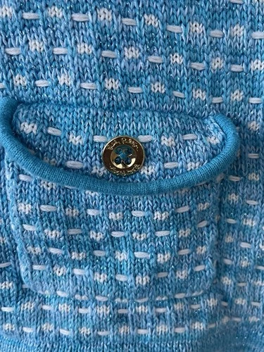 Lilly Pulitzer Women’s Kienna Cardigan Blue White Knit Pockets Button M  image 6