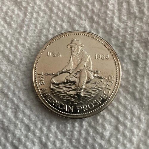 Silver 1oz Fine .999 Silver Round The AMERICAN PROSPECTOR 1984 Coin