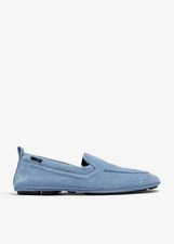 New Authentic Versace Men's Blue Loafers Villa suede shoes