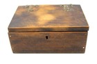 Incredible Vintage Antique Burled Wood 2.5x4x6" Wood Brass Butt Jointed Box     