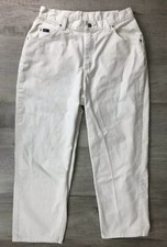 Vintage Lee Jeans White Denim 100 Cotton Made In USA 80s Mom Jeans Wome 14 M