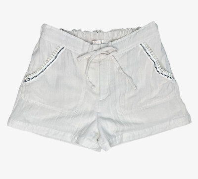 Skies Are Blue Casual Lace Trim Drawstring Shorts Medium Beach Boho