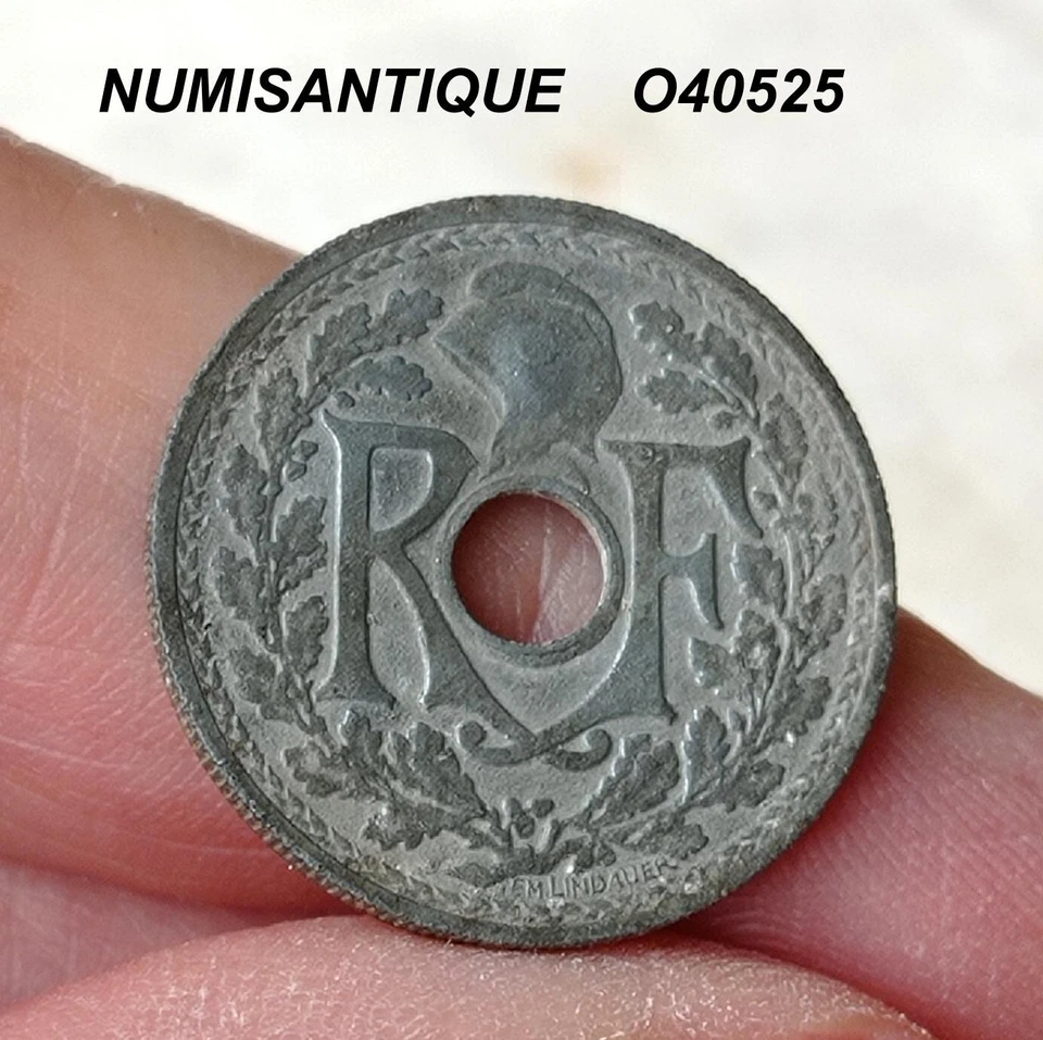 ~~ LINDAUER - 20 centimes Zinc - 1945 C - Poids lourd: 3,60 g - Bel état ~~ - Photo 2/2