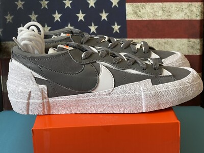 Nike Blazer Low SACAI Iron Grey/white DS Brand New size 10.5M/12W men s SACAI  