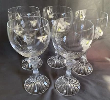 Mikasa The Ritz Crystal Wine Glass Elegant Set of 5 EUC