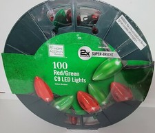 100 Light Smooth LED C9 Super Bright Red and Green Christmas Lights on Spool