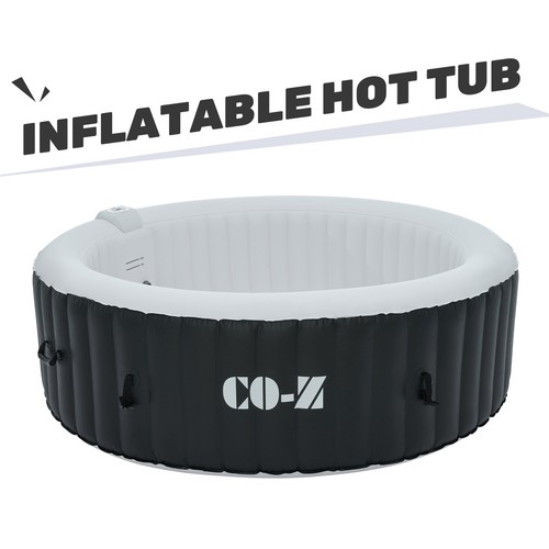 Portable Hot Tub with Bubble Jets Auto Pump 6 Person 7' Inflatable Hot