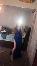 royal blue long formal/prom dress with Slit Size XS