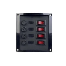 Talamex Switch Vertical Panel for 4 Fuses (Black) | 4Boats