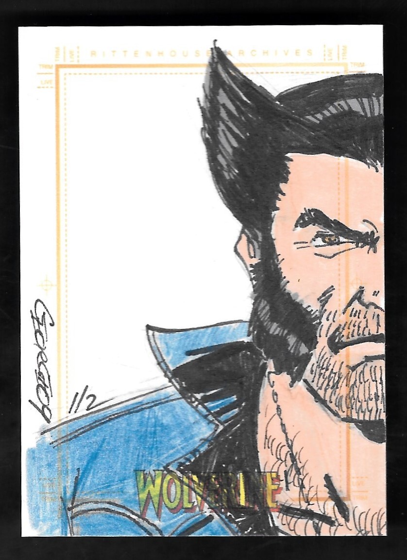 全2枚セット スケッチカード Rittenhouse Marvel 2008 Rittenhouse Archives Marvel Sketch Card Wolverine