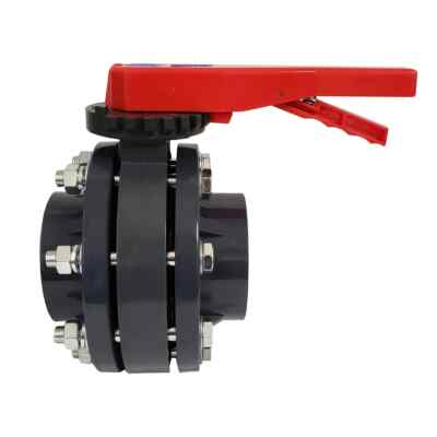 ERA Sch 80 PVC 4 Inch Butterfly Valve Kit w/ Flanges & Hardware - Lever Type