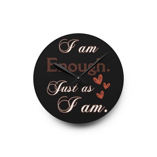 Inspirational Acrylic Wall Clock - Self-Love Decor, Home Office Accent, Gift