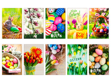 10 Osterkarten je Set Ostern Osterfest Grußk...