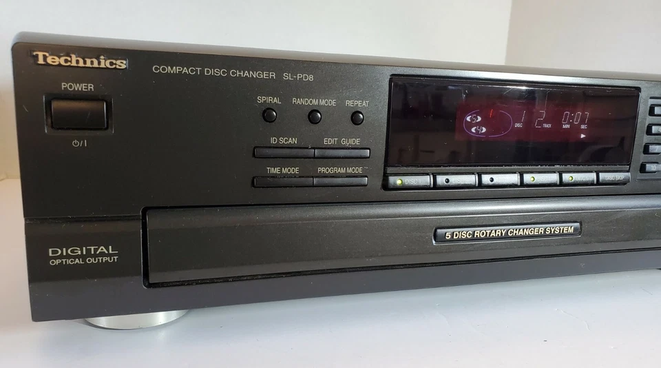 TECHNICS SL-PD8 5 Disc CD Player Changer w/MASH Spiral Play - No Remote - Image 2 of 4