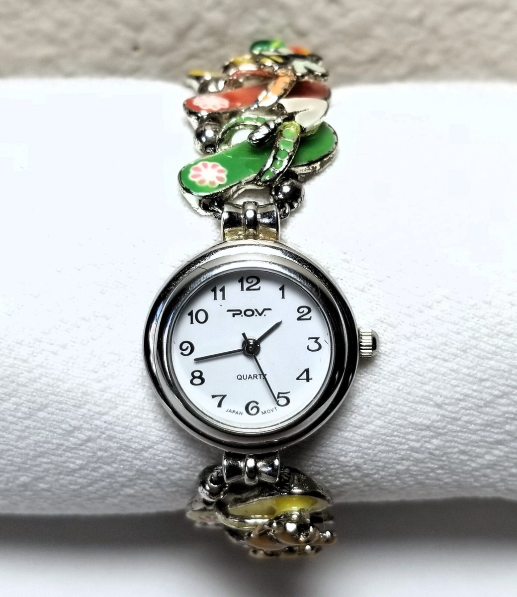 Jennie Flip Flop Gemstones Bracelet Watch~ And - Main Image