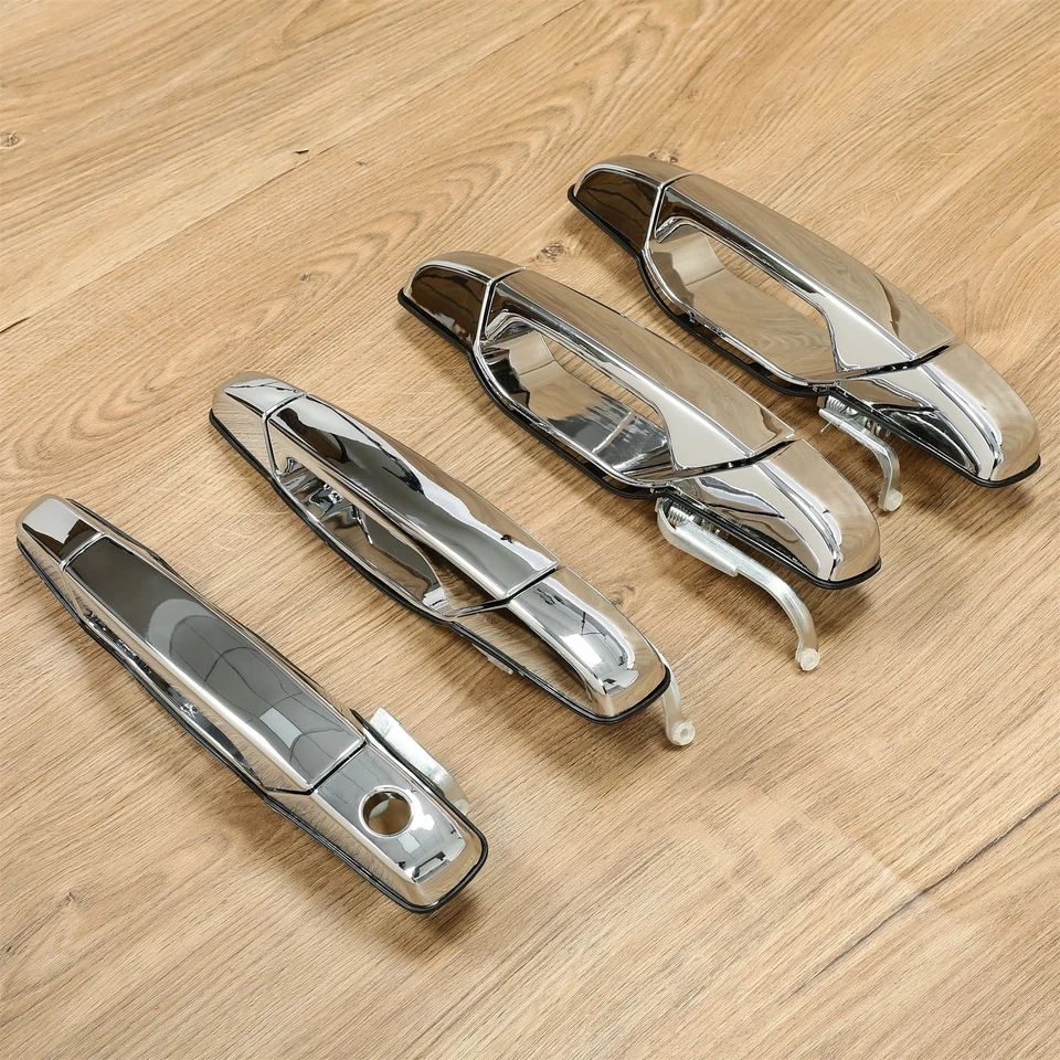 4x Chrome Door Handles Left&Right For GMC Chevy Tahoe Yukon Sierra Denali 07-13 Foto 3 de 4