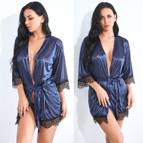 Mujeres Dama Sexy Encaje Ropa para dormir Ropa de Dormir Lencería Pijama  Traje Satinado Talla S-XL | eBay