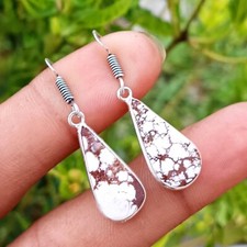 Pietra preziosa diaspro cavallo selvatico argento sterling 925 placcato lunetta donna 1 paio guadagno