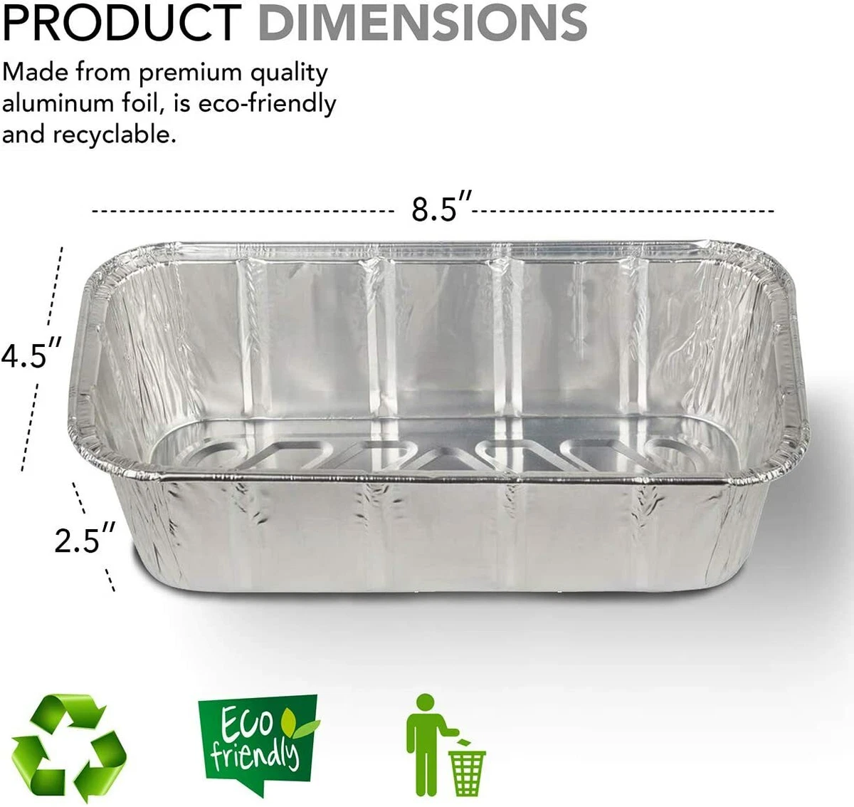 Disposable 8x4 Aluminum Foil Loaf Pan (30 Pack) 2lb Bread Tins by Stock  Your Home 