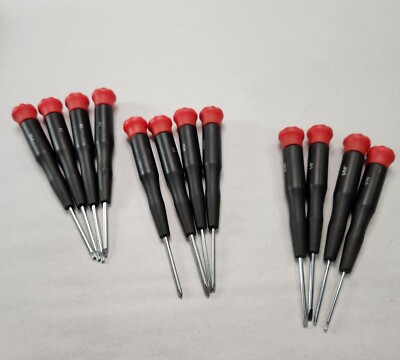 12 Vintage precision screwdrivers Unbranded Tork Flathead & Phillips Magnetized 