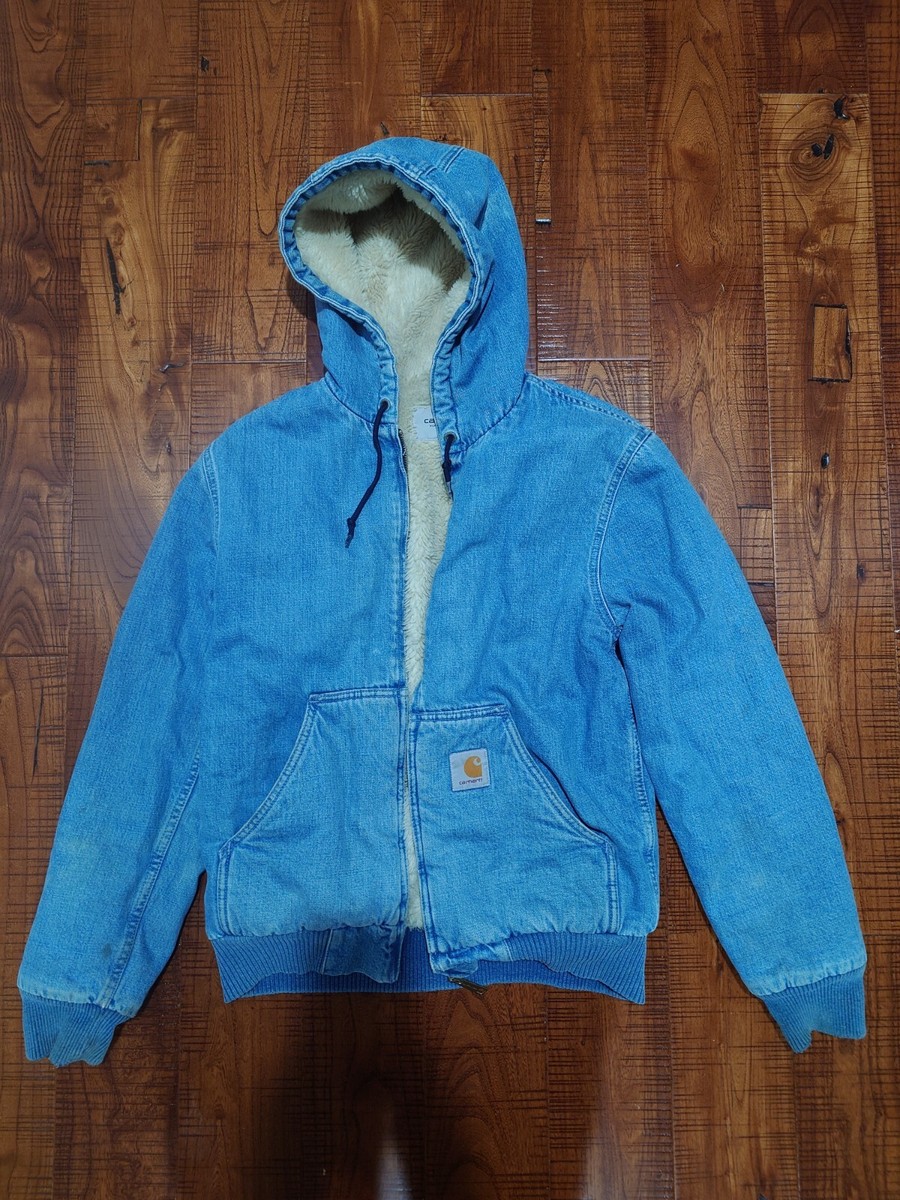 ジャケット CARHARTT WIP LIGHT BLUE COTTON CASUAL JACKET Carhartt WIP Sherpa Active Jacket -Edgewood 12Oz Denim