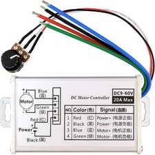 12V 24V 48V 60V 20A PWM DC Brush Motor Stepless Variable Speed Controller Switch