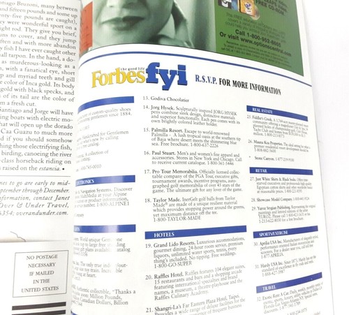 Vintage Forbes FYI Magazine Winter 1999 - The Elegance of Cashmere Wine Tasting - Picture 6 of 8