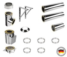 Edelstahlschornstein Doppelwandig V2A DW150mm Ofen Kamin außen Rauch Rohr Bogen