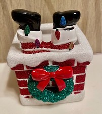 Bath And Body Works Christmas Holiday ceramic Santa In Chimney soap Holder New