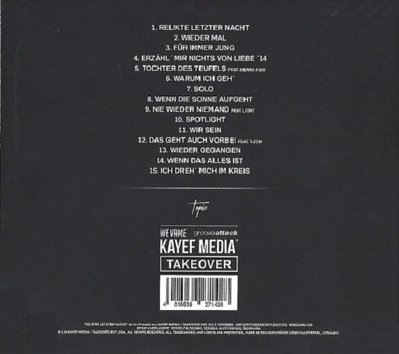 KAYEF / RELIKTE LETZTER NACHT - PREMIUM EDITION - CD+DVD DIGIPACK 2014 * NEU * - Bild 2 von 2