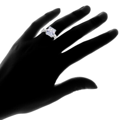 Bague De Fiançailles Octogonale En Argent 925 Plaqué Or - Zircon Cubique - Taille 6