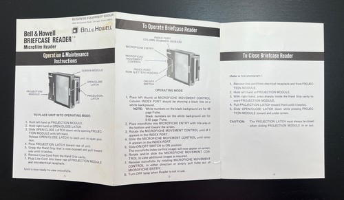 Bell & Howell Aktentasche Mikrofilmleser Bedienungsanleitung Wartungsanleitung - Bild 3 von 4