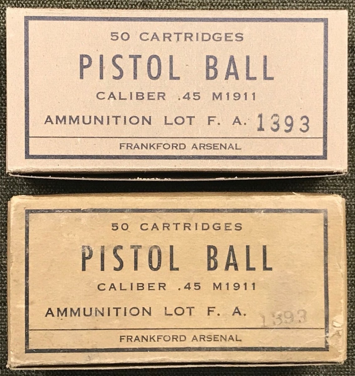 M1911 .45 ACP WWII NEW REPLICA 50 ROUND AMMO BOXES (SET A