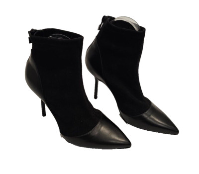 PIERRE HARDY ''Dolly'' Black Suede and Leather Pointed Toe Ankle Boots - Size 37.5