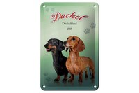 Blechschild Hund 12X18 Cm Dackel Deutschland 1888 Metall Deko Schild
