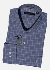 Tommy Hilfiger Men's Button Down Dress Shirt Blue Stretch Medium 15-15.5 34/35