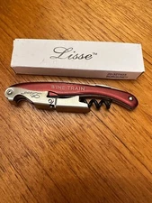 Lisse WINE TRAIN Waiters Burgundy Aluminum Corkscrew Wine Key Opener