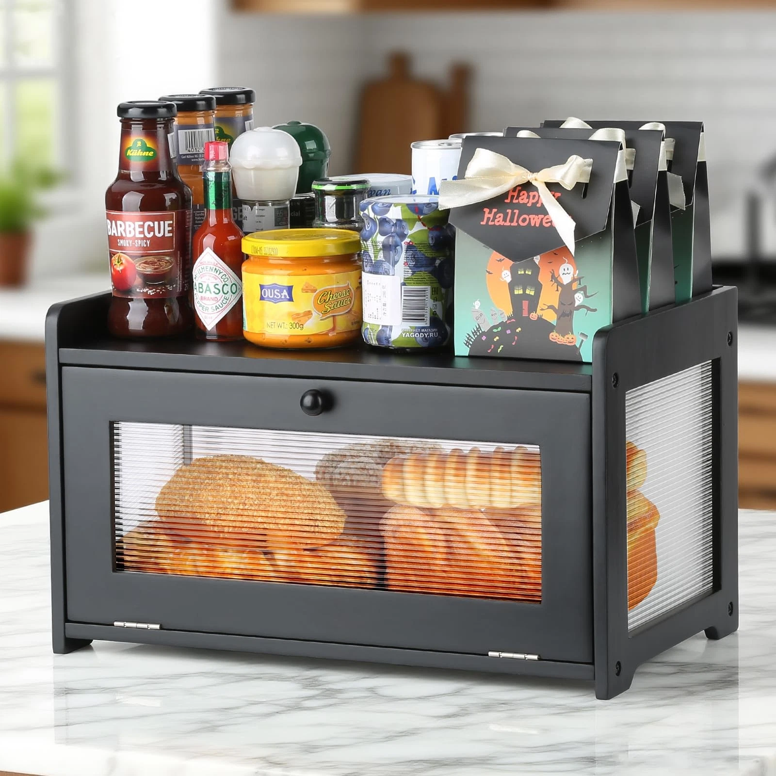 Bread Box for Kitchen Countertop Wooden Bread Box for Homemade Bread,Large C...
Opens in a new windo