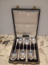 WM. Rogers & Sons BEDFORD PLATE Spoon Set of 6 5.5" In Presentation Box