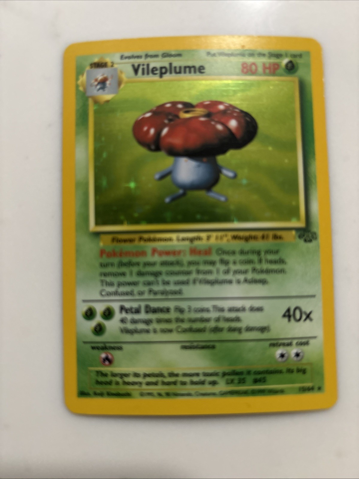Pokémon Vileplume Vintage Rare Holo 1999 15/64 Mint Condition New Nice Card