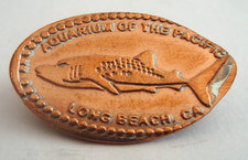 AQUARIUM OF THE PACIFIC Long Beach, CA - whale shark -- elongated zinc penny