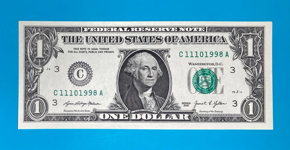 November 10, 1998 (C 11101998 A) BIRTHDAY Note $1 One Dollar Bill *UNC* - Image 2 of 4