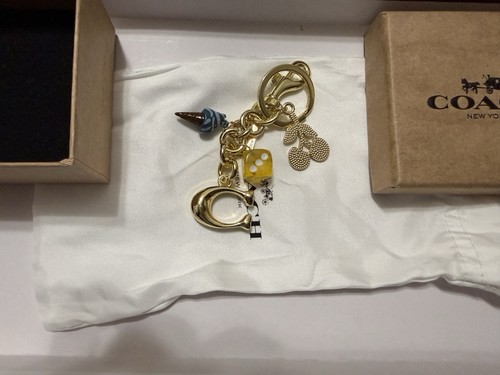Coach Lucky Bag Charm Gold Dice Cherry Horseshoe Ice Cream Keychain