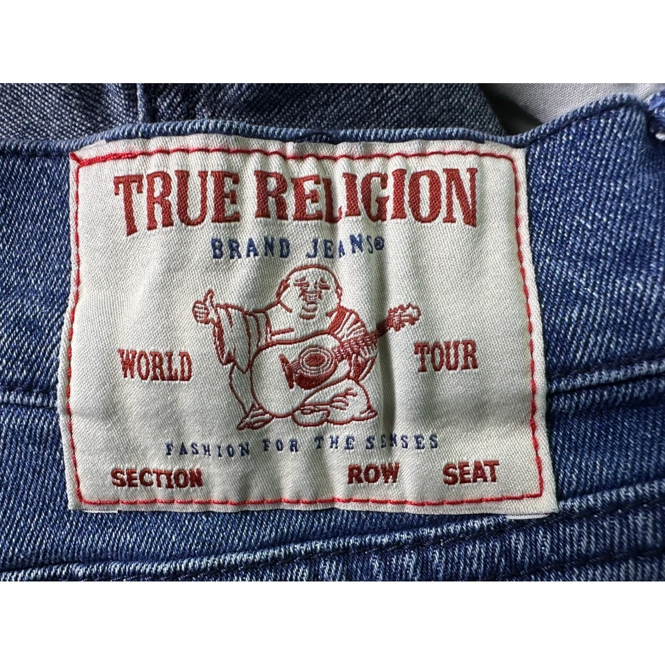 Новый с Ярлыками True Religion Ricky расслабленный прямой джинсовой ткани шорты состаренный необработанный кромки размер 32 - Изображение 2 из 4