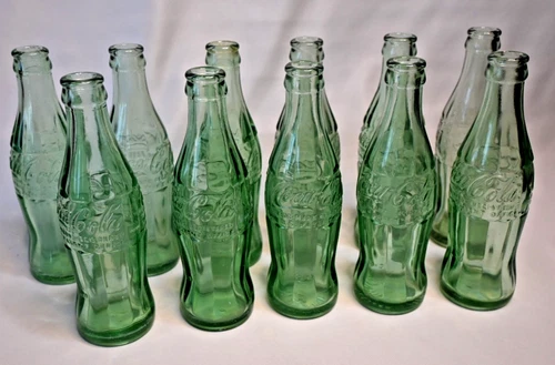 Coca Cola Bottle, Green, Vintage 1950s-60s, 6.5 Ounce - Choice of 9