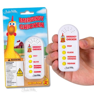 NEW Archie McPhee Emergency Chicken Electronic Sound Maker Peep Cluck Sounds